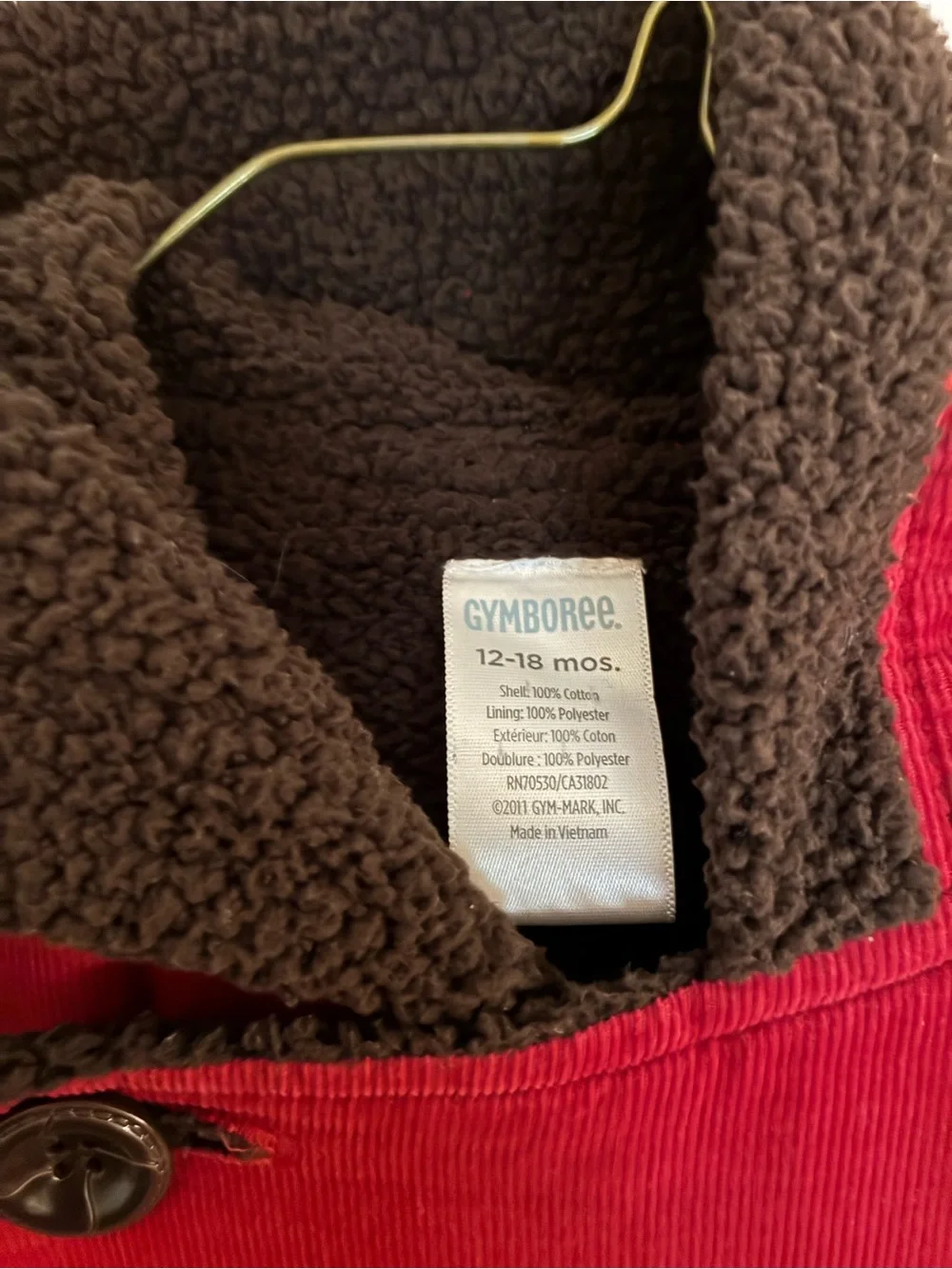 Gymboree Red Coat with Brown Sherpa Trim